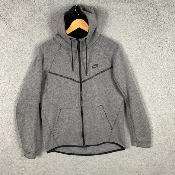 Nike Tech Fleece Windrunner Hoodie Mens Medium Heather Gray Zip Up Jacket - Picture 1 of 14